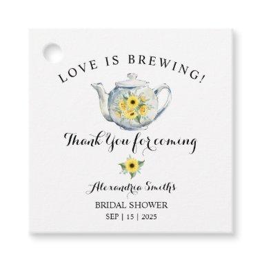 Sunflower Greenery Thank You for Coming Tea Shower Favor Tags