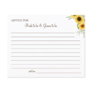 Sunflower Greenery Wedding Advice card shower Flyer