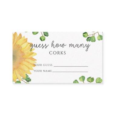 Sunflower guess how many corks bridal game enclosure