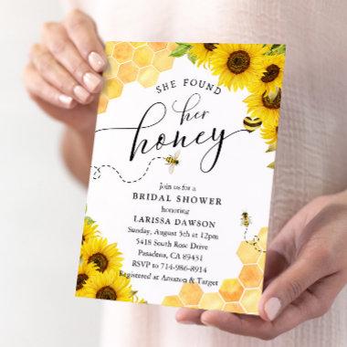 Sunflower Honey Bee Bridal Shower Invitations