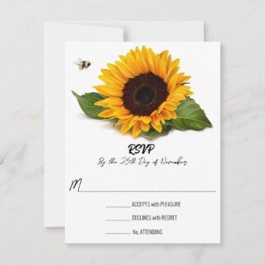 Sunflower Honeybee RSVP Card