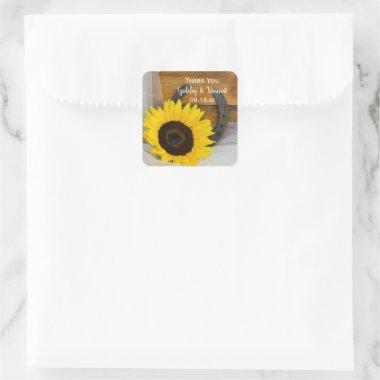 Sunflower Horseshoe Wedding Thank You Favor Tags