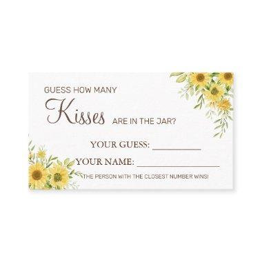 Sunflower How many kisses Bridal Shower Invitations game