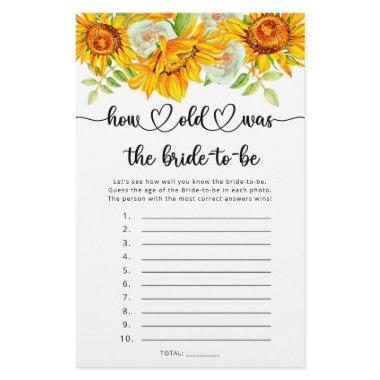 Sunflower how old was the bride-to-be game