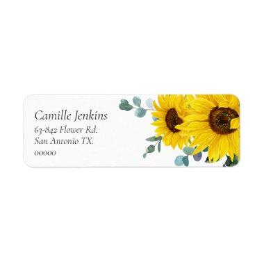 Sunflower Invitations Return Address Label