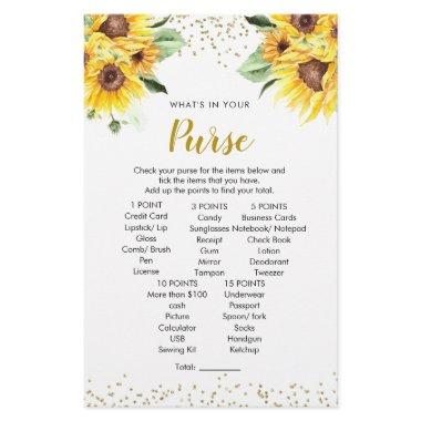 Sunflower Is On The Way Baby Shower Purse Game