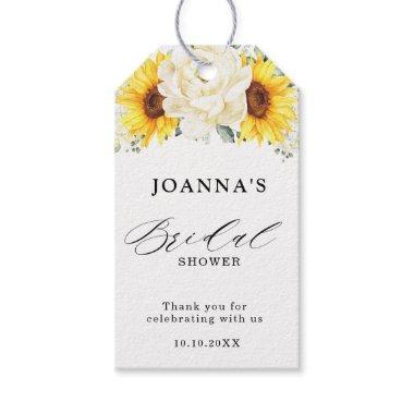 Sunflower Ivory Peony Eucalyptus  Gift Tags