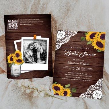 Sunflower Lace Wood Photo QR Code