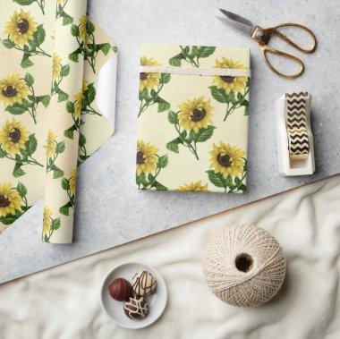 Sunflower Lattice Wrapping Paper