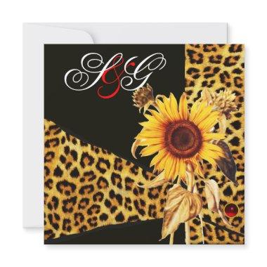 SUNFLOWER ,LEOPARD FUR RIBBON,RED RUBY GEMSTONE