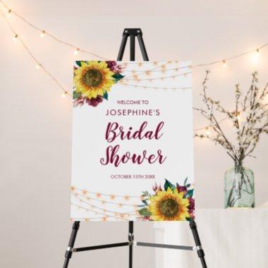 Sunflower Lights Burgundy Floral Bridal Shower Foam Board