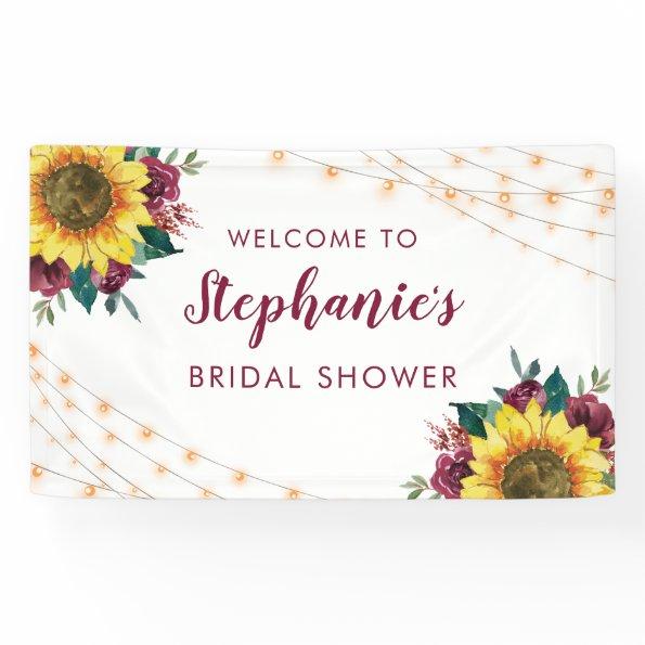 Sunflower Lights Burgundy Rose  Banner
