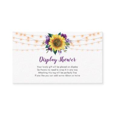 Sunflower Lights Purple Bridal Display Shower Enclosure Invitations