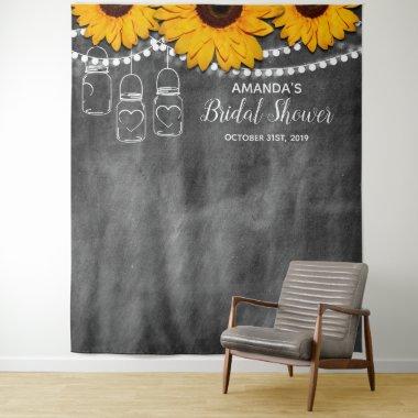 Sunflower Mason Jar Party Photo Booth Backdrop