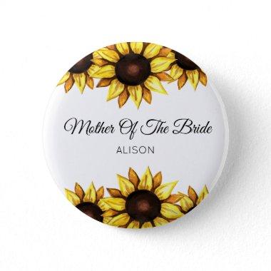 Sunflower Mother of The Bride Floral Button
