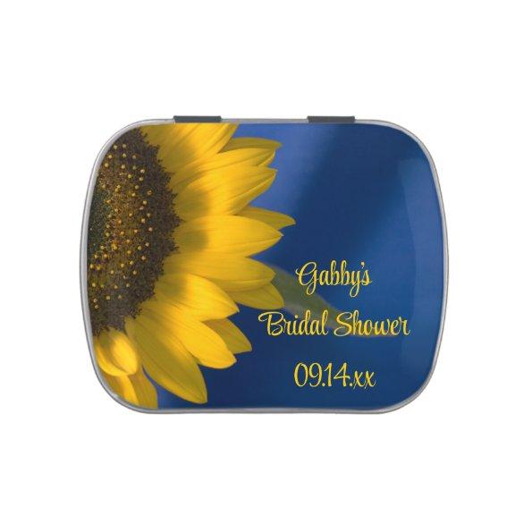 Sunflower on Blue Bridal Shower Favor Jelly Belly Tin