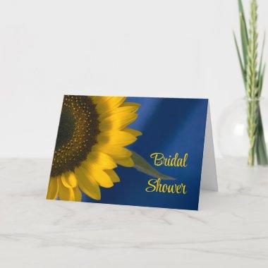 Sunflower on Blue Bridal Shower Invitations
