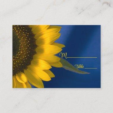 Sunflower on Blue Wedding Place Invitations