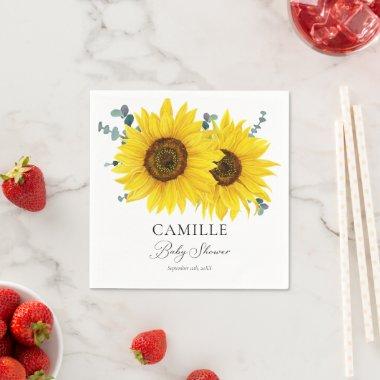 Sunflower Personalized Paper Napkins
