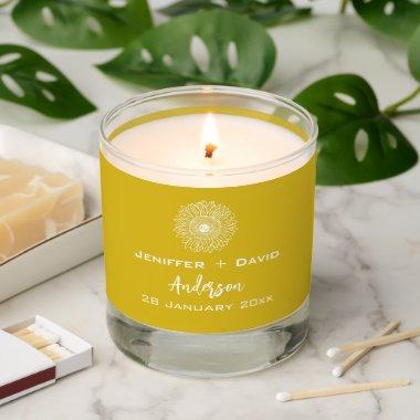 Sunflower Personalized Wedding/  Scented Candle