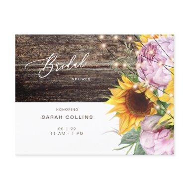 Sunflower & Pink Floral Rustic  Post