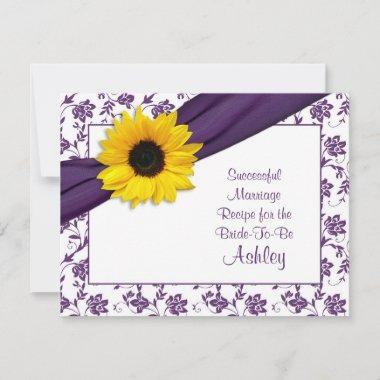 Sunflower Purple Successful Marriage Recipe Advice Invitations