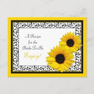 Sunflower Recipe Invitations for the Bride to Be