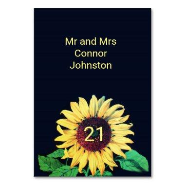 SUNFLOWER Rustic Wedding Summer Party Table Number