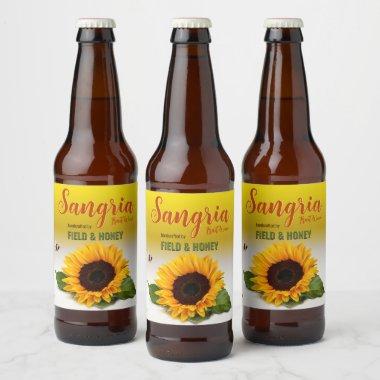 Sunflower Sangria Fruit Beer Bottle Label
