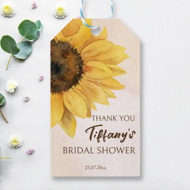 Sunflower shower favor gift bag gift tags
