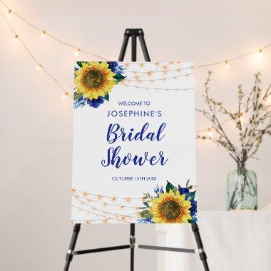 Sunflower String Lights Blue Floral  Foam Board