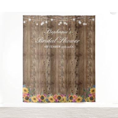 Sunflower String Lights Bridal Shower Backdrop