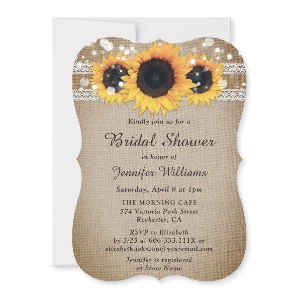 Sunflower Vintage Rustic Burlap Lace