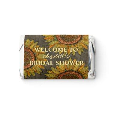 Sunflower Watercolor Art Boho Taupe Bridal Shower Hershey's Miniatures