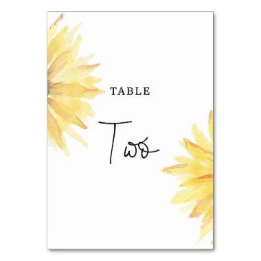 Sunflower wedding Two table number