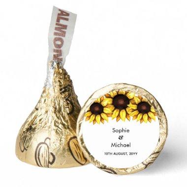 Sunflower Wedding Watercolor Yellow Floral Hershey®'s Kisses®