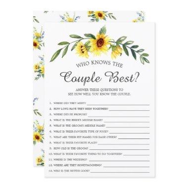 Sunflower Who Knows the Couple Best Game Invitations