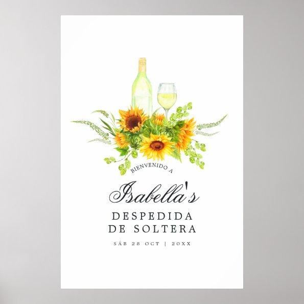 Sunflower Wine Tasting Bridal Shower Welcome Poster