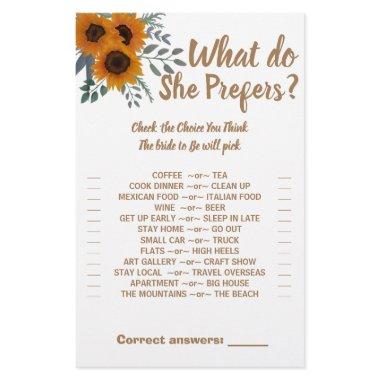Sunflower Would She prefer  Game  Flyer