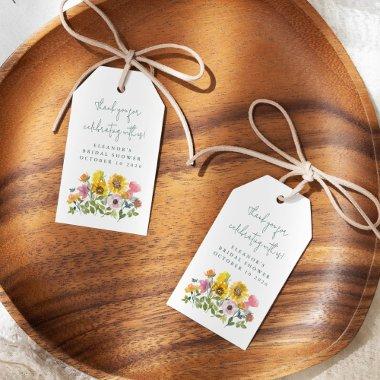 Sunflower Yellow Watercolor Custom Bridal Shower Gift Tags