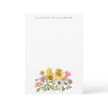 Sunflower Yellow Watercolor Custom Bridal Shower Thank You Invitations