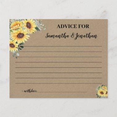Sunflowers Advice for Happy Couple Shower Invitations Flyer