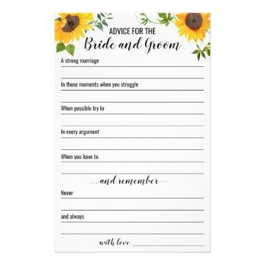 Sunflowers advice for the bride and groom Invitations Flyer