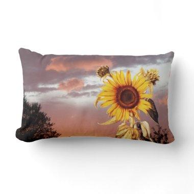 SUNFLOWERS AND SUMMER SUNSET LUMBAR PILLOW