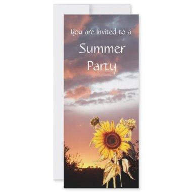 SUNFLOWERS AND SUMMER SUNSET RUSTIC WEDDING PARTY Invitations