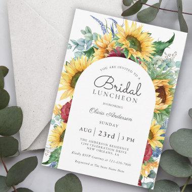 Sunflowers Autumn Floral Bridal Luncheon Invitations
