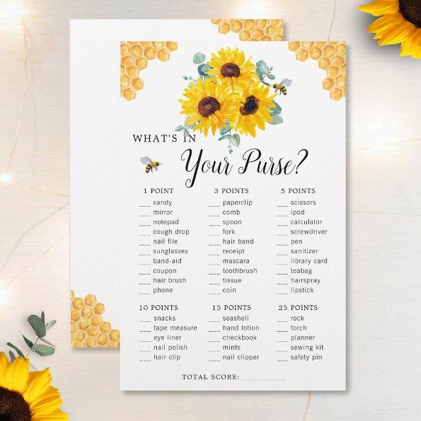 Sunflowers Bee Honeycomb Purse  Game