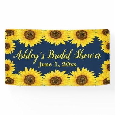 Sunflowers  Backdrop Navy Floral Prop Banner