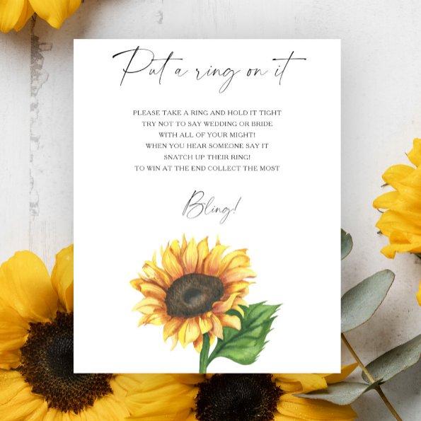 Sunflowers  Put a ring on it game Poster