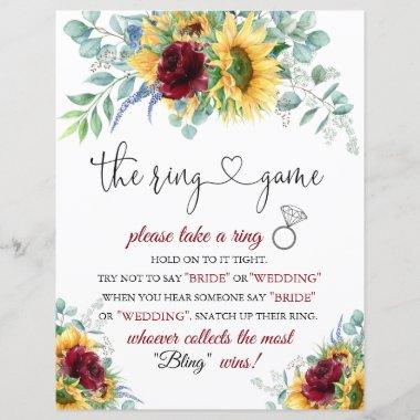 Sunflowers Bridal Shower Ring Game Instructions